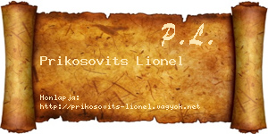 Prikosovits Lionel névjegykártya